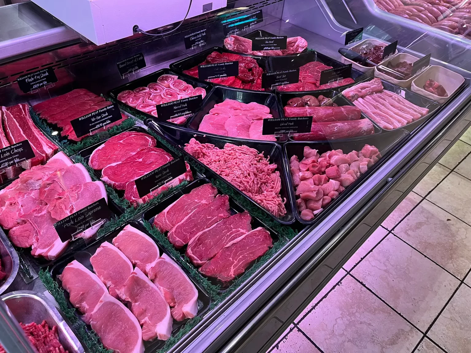 Inside William Peat Deli and Bakery, 29 Horsemarket. Bread, pies and cooked hams baked and carved on the premises.